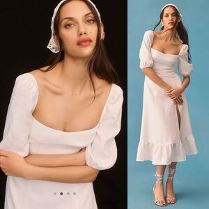 Reformation Belgium Linen Dress in White 🕊️